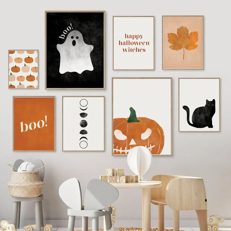 Baby Nursery Decor Girl - Kat Halloween Soul Pumpkin Wall Art