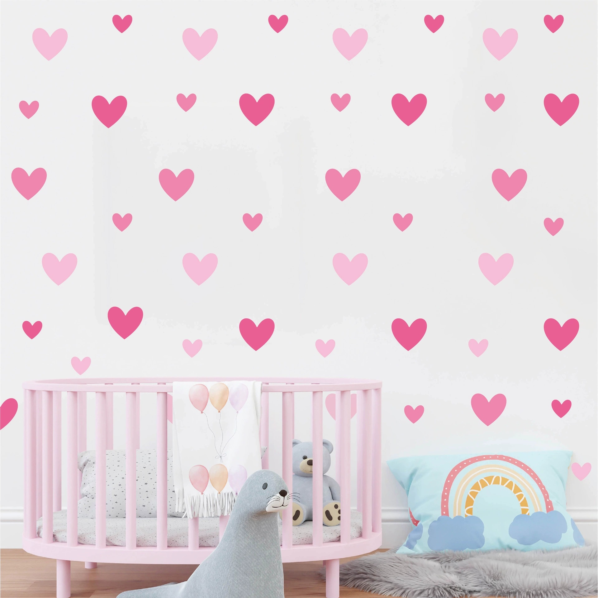 170 stks = 10 Vellen Roze Hart - Baby Girl Nursery Quotes recensie en prijs