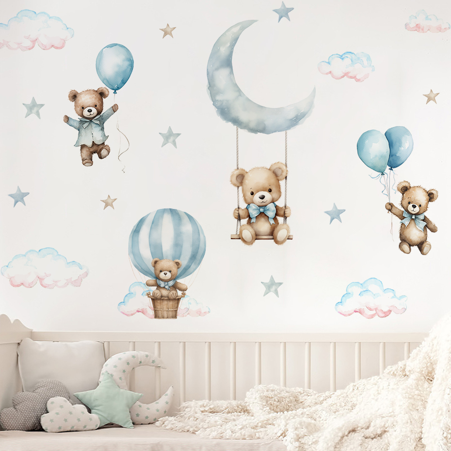 Aquarel beer heteluchtballon w - Baby Nursery Boy recensie en prijs